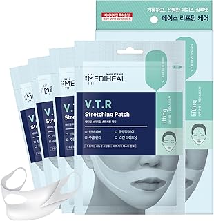 عبوة واحدة من رقعة التمدد MEDIHEAL V.T.R 4 قطع - ورقة قناع شد وشد الوجه مضادة للشيخوخة تمنع الذقن المزدوجة لترهل البشرة وشدها ومرونتها ميديهيل لنوع كل الأنواعة