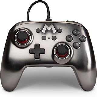 PowerA Enhanced Wired Controller for Nintendo Switch - Mario Silver - Nintendo Switch