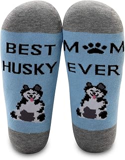 MBMSO Husky Mom Sock Funny Husky Gift 2 Pair Best Husky Mom Ever Sock Lover Gift