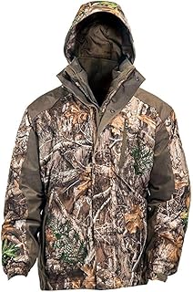 HOT SHOT Men’s 3-in-1 Insulated Camo Hunting Parka, Waterproof, Removable Hood, Year Round Versatility