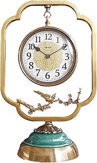 Clocks, Mantel Clock for Table Decor, Luxury Desk Clock Ornaments,Creative Desktop Clock for Fireplace Mantel, Dining Table, Living Room, Coffee Table, Bedroom Decoration (Green 41 * 25.5cm)