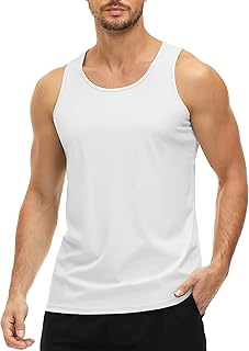 Men's UPF 50+ Tank Top Quick Dry Summer Workout Muscle Sleeveless Shirts for Swim Beach Bodybuilding