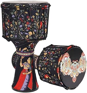 WYKDjembe مع خشب الماهوغوني غير صنع في الصين كبير الحجم حبل ضبط جلد الماعز الطبل الأفريقي مع تصميم رائع ABS محمول ضبط الطبل الإفريقي للعب 25.4 سم