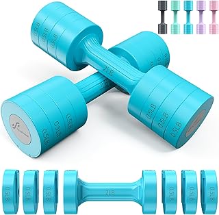 Adjustable Dumbbells Hand Weights Set: Sportneer 1 Pair 0.9-4.5 kg Quick Adjustable Dumbbell Weight 6 in 1 Free Weights Dumbbells for Women Men Home Gym Workout Strength Training 0.9-2.3 kg Each