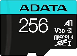 ايه داتا بطاقة ذاكرة بريميير برو microSDXC/SDHC UHS-I مع محول - C10، U3، V30، 4K، A2، مايكرو SD - AUSDX256GUI3V30SA2-RA1 (256GB)