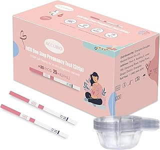 ACCUBIO Pregnancy Test Strips with Urine Cups, 20 Count Individually Wrapped hCG Early Detection Home Test, Over 99% Accurate, Rapid Early Pregnancy Tests 25mIU/mL