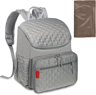 Baby Changing Bags, Nappy Changing Bag Backpack with Waterproof Portable Changing Mat Multifunction Lightweight Baby Diaper Bags Large Rucksack Travel Maternity Bag for Mum & Dad