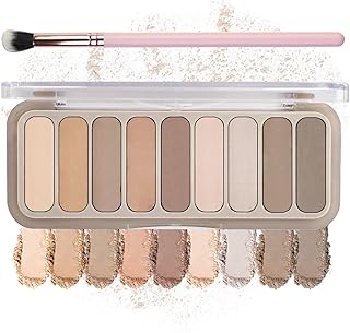 IONSGAKO 9 Colors Matte Naked Eyeshadow Palette Natural Nude Smoky Brown Taupe Eyeshadow Palette Ultra-Blendable Highly Pigmented Eye Shadow Makeup Palette with Brush-03 Cement Color