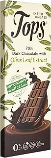 باكيت ألواح شوكولاتة توبس مضاد أكسده غامق 70 % كاكاو - 50 جم بدون سكر عدد 12 حبة Tops Dark Chocolate Antioxidant 70% Cocoa Packet 50g Sugar Free 12 Bars