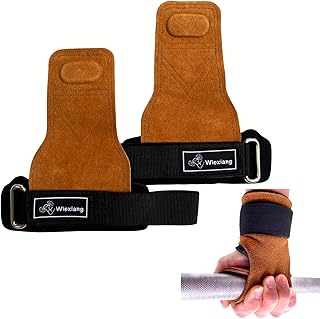 Wiexiang Lifting Straps Wrist Straps for Weightlifting Cowhide Material Robust and Durable Deadlift Straps,Straps for Weightlifting, Bodybuilding, trength Training Wrist Hooks for Men/Women