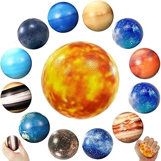 Solar System Stress Toy Balls, Pack of 13 Planets Stress Relief Toys for Children Sitting Restless Toy Foam Balls for Children Space Toy Party Favours Children's Birthday Christmas