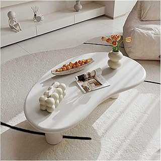 Home Decoration Coffee Table，Minimalist Center Table Tea Table，Irregular Indoor End Table For Living Room，Cream-Colored Cashew Coffee Table Light Luxury Modern Style Creative Home.(White,120*62cm/47.2