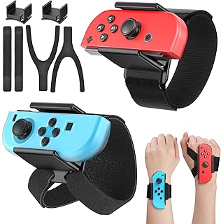 6 in 1 Wrist Strap Compatible with Switch Just Dance 2025 2024 2023 2022 2021 Boxing Design Wristband for Nintendo Sports Games for Zumba Burn It Up Straps for Switch & Switch OLED Joy