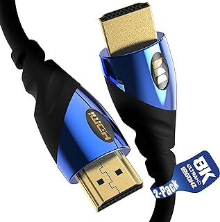 مونستر كيبل الكتروني كوبالت 2.1 HDMI فائق السرعة بطول 2 قدم (قطعتان) - 48 جيجابايت في الثانية مع eARC و8K عند 60Hz لجودة صوت فيديو فائقة لجهاز PS5 وXbox Series X وروكو وابل والتلفزيون الذكي