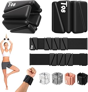 T98 Wrist Weights 2 Lbs, Wrist and Ankle Weights for Women Set of 2, Adjustable and Waterproof Arm Weights for Strength Training, Walking, Pilates, Yoga, Swimming, Home and Gym