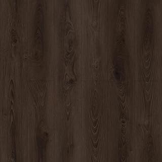 JOLIHOME Peel and Stick Floor Tile Wood Plank Effect Vinyl Flooring Self Adhesive Vinyl Tile Stickers for Kitchen Bedroom Living Room Waterproof Abrasion (Dark Brown, 12 PCS 18 Sq.Ft)