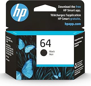 HP خرطوشة حبر سوداء 64 | تعمل مع HP انفي انسباير 7950; انفي فوتو 6200, 7100, 7800; سلسلة تانجو | مؤهلة للحصول على حبر فوري | N9J90AN