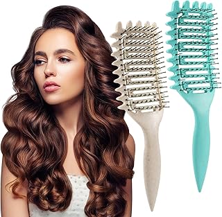 Curly Hair Brush, Detangling Brush, Detangling Hair Brush without Pulling Thick Curly Hair, for All Hair Types with Still, For Shaping and Styling Hair