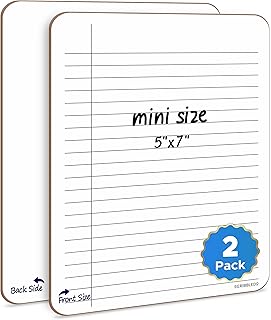 سكريبليدو دفتر ملاحظات مسطر مقاس 5 انش × 7 انش قابل لاعادة الاستخدام والمسح، لوح ابيض فارغ على الجانب الخلفي للمكتب من قطعتين