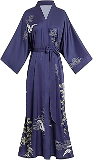 Long Soft Lightweight Silky Kimonos Robes for Women, Luxury Japanese Floral Womens Kimono Robe