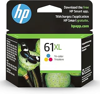 حبر HP 61XL الاصلي عالي الانتاجية ثلاثي الالوان | يعمل مع ديسك جيت 1000، 1010، 1050، 1510، 2050، 2510، 2540، 3000، 3050، 3510؛ انفي 4500، 5530؛ اوفيس جيت 2620، 4630 | مؤهل للاستخدام الفوري الحبر |