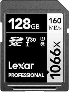 ليكسار بطاقة ذاكرة 128GB احترافية 1066x SDXC، UHS-I، C10، U3، V30، فيديو FHD و4K، قراءة حتى 160 ميجابايت/ثانية، لكاميرا DSLR والكاميرات غير العاكسة (LSD1066128G-BNNNU)