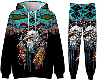 SIAOMA Native American Hoodie Sweatpant Suit Indians 3D Tracksuit Unisex Sweatshirt Pants Set