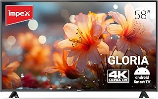 تلفزيون غلوريا سمارت شاشة LED مقاس 58 انش 4k UHD - من امبكس أسود