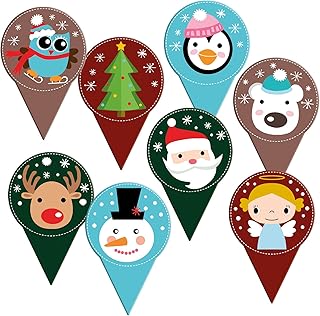 Günthart Pack of 120 Christmas Cardboard, Polar Bear, Angel, Penguin, Owl, Santa Claus, Christmas Tree, Snowman, Reindeer