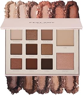 FEELANY Warm Neutral Makeup Eyeshadow Palette Long-lasting eye makeup Includes 2 blushes and 9 eyeshadows Velvet matte and shimmery metallic Blendable Multi-Finish eyeshadow - Rich color (BEGONIA)