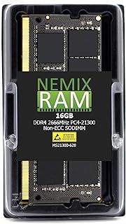 نيميكس رام ذاكرة لابتوب 16GB (1x16GB) DDR4-2666MHz PC4-21300 2Rx8 1.2 فولت SODIMM