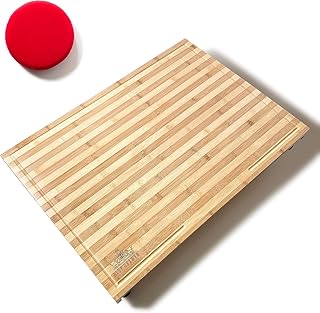 POOPSKI - XL Stove Top Cutting Board - Extra Large Wooden Bamboo Stovetop Cover Chopping Block with Juice Grooves