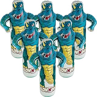 Fun Express Inflatable Dinosaur Punching Bag - 40" (Pack of 6) - Ideal for Birthday Parties, Outdoor Play & Indoor Exercise