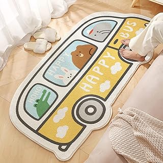 MOSHOINOT Bed Rug Children's Room Washable Runner Rug Rectangle Runner Modern Children's Rug Washable for Baby Room Toddler Room Bedroom Children's Rugs Fluffy 60 x 160 cm