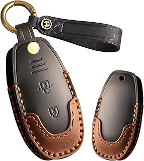 ontto Car Key Case with Key Fob, 3 Buttons, Fits Suzuki Baleno, Ertiga, Ciaz, Ignis, Kizashi, Swift SX4, S-Cross Grand Vitara, Leather Key Case, Key Case, Cover, Protective Cover, Black