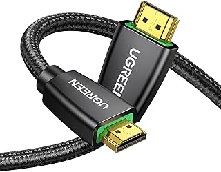 يوجرين كيبل HDMI 4K 1 متر HDMI 2.0 18Gbps عالي السرعة 4K@60Hz كيبل فيديو UHD 3D 4K مضفر متوافق مع ماك بوك برو UHD تلفزيون نينتندو سويتش اكس بوكس بلاي ستيشن PS5/4 الكمبيوتر واللابتوب