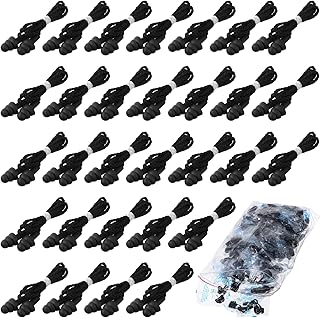 Tondiamo 200 Pairs Ear Plugs Reusable Silicone Earplugs with Cord Sleeping Individually Wrapped Hearing Protection Noise Cancelling Earplugs for Work Construction Shooting Sports (Black)