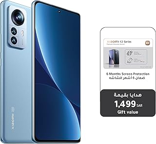 جوال شاومي 12 ثنائي شرائح الاتصال وRAM 8GB سعة 256GB، الجيل الخامس بلون ازرق