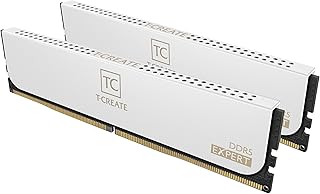 تيم جروب وحدة ذاكرة RAM لجهاز كمبيوتر مكتبي تي كرييت اكسبرت كسر سرعة المعالج 10L DDR5 32GB (2 × 16GB) 6000MHz (PC5-48000) CL38-46-46-76 انتل XMP 3.0 وAMD اكسبو، ابيض - CTCWD532G6000HC38GDC01