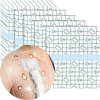 ضمادة واقية للدش مقاومة للماء 8×8 انش للجراحات الكبيرة لحماية الوشم من الجلد الثاني للعناية اللاحقة، رقعة شفافة لاصقة شفافة للجروح (عبوة من 50 قطعة)