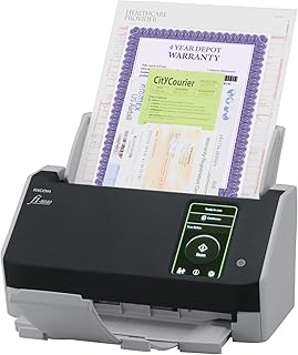 RICOH fi-8040 Premium Fast Front Office & Desktop Document, Receipt, ID Card Scanner with 50 page Auto Feeder and PC-Less DirectScan Network Scanning Capability with 4-Year Advance Exchange Warranty