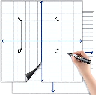 لوحة شبكية مغناطيسية كبيرة قابلة للمسح الجاف للفصول الدراسي والتعليم وادوات التعليم، سبورة للرسم البياني للنظام الاحداثي X وY مقاس 26 × 26 انش (8 قطع)