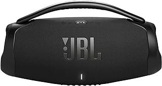 JBL مكبر صوت بلوتوث لاسلكي محمول من بوم بوكس 3، وقت تشغيل 24 ساعة، اعمق جهور، باور بانك مدمج، واي فاي مع ايربلاي، اليكسا مالتي روم، كروم كاست مدمج™، بارتي بوست، IP67، تطبيق (اسود)