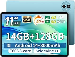 تيكلاست تابلت 11 انش اندرويد 14 P50 14GB+128GB توسيع 1TB وايد فاين L1 ثماني النواة مع واي فاي 5G بطارية 8000mAh كاميرا 13MP شاشة كبيرة IPS نظام تحديد المواقع أزرق