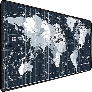 لوحة ماوس ألعاب كبيرة ، وسادة ماوس ممتدة مطورة مقاس 31.5 بوصة × 15.7 بوصة مع حافة مخيط مزدوجة ، وسادة ماوس كبيرة ، قاعدة مطاطية غير قابلة للانزلاق ، خريطة العالم ، حصيرة ماوس لوحة مفاتيح كمبيوتر مقاوم