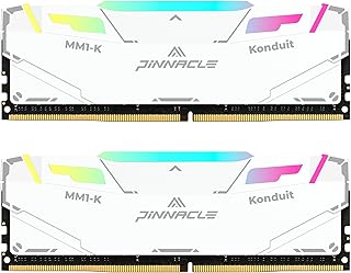 ذاكرة RAM بيناكل كاندوي RGB سعة 32 جيجا (2×16) من تايم تيك، DDR4 تردد 3200 ميجاهرتز منفذ PC4-25600، تباطؤ CL16-20-20-40، تجاوز سرعة XMP2.0، جهد 1.35 فولت، تصنيف ثنائي، لكمبيوتر AMD وانتل للالعاب-ابيض