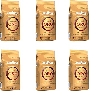 Lavazza Qualità Oro Whole Bean Coffee Blend, Medium Roast, 2.2-Pound Bag (Pack of 6),Full-bodied medium roast with sweet, aromatic flavor, Non-GMO, Value Pack