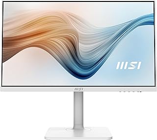 شاشة كمبيوتر مكتبي عصرية من ام اس اي MD2412PW 23.8 بوصة FHD - لوحة IPS 1920×1080، 100Hz، راحة العين، حامل فيسا ومكبرات صوت مدمجة، مجموعة عرض، 4 اتجاهات قابلة للتعديل - HDMI 1.4b، USB نوع سي، ابيض