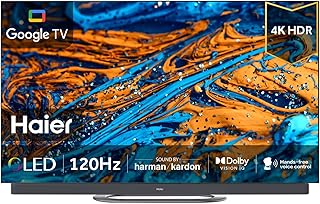 هاير تلفزيون OLED 65 بوصة (سمارت AI-4K UHD - تلفزيون جوجل - العاب 120Hz - HDMI 2.1، بلوتوث 5.1 - دولبي فيجن وصوت - HDR10)، H65C900UX، فضي