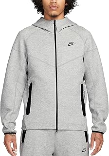 Nike FB7921-063 M NK TCH FLC FZ WR Hoodie Sweatshirt Men's DK Grey Heather/Black Size XL-T